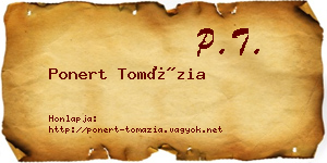 Ponert Tomázia névjegykártya